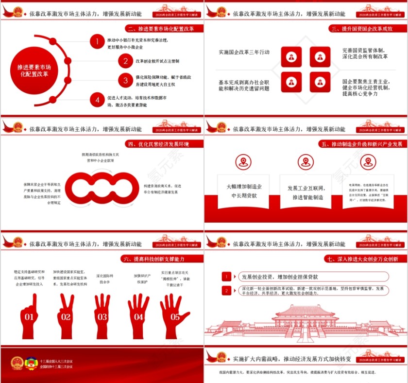 聚焦2020年全国两会政府工作报告PPT第7张