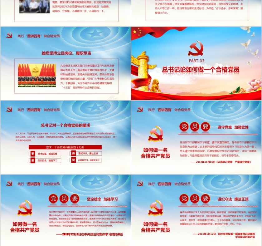 践行四讲四有做合格党员PPT第6张