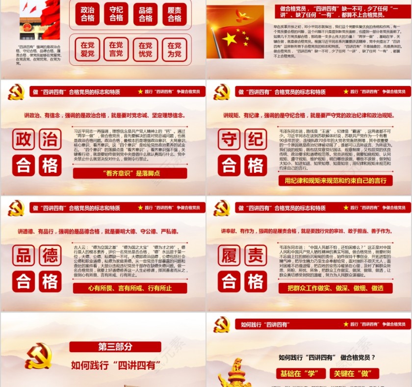 践行四讲四有做合格党员PPT第5张