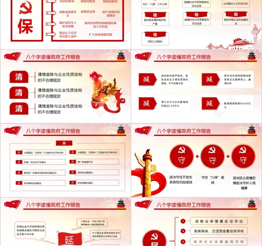 八个字读懂政府工作报告PPT第2张