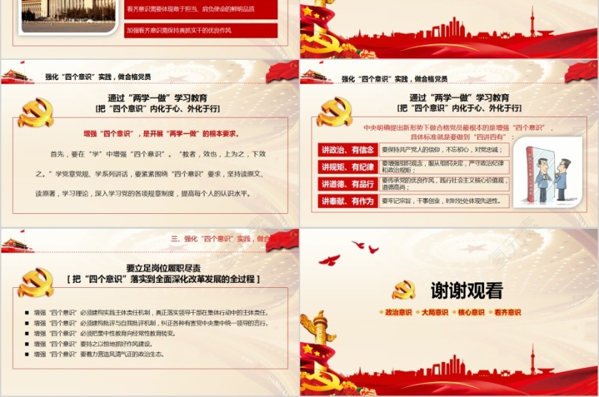 增强四个意识争做合格党员PPT第6张