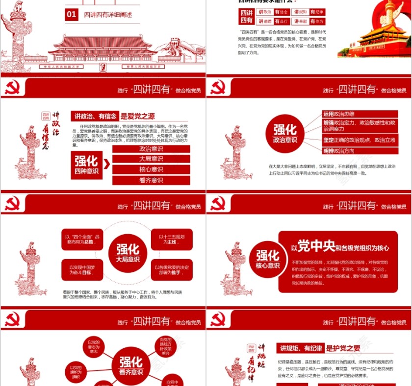 践行“四讲四有”做合格党员PPT第2张