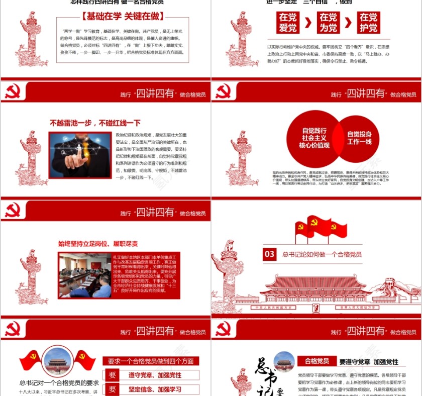 践行“四讲四有”做合格党员PPT第5张