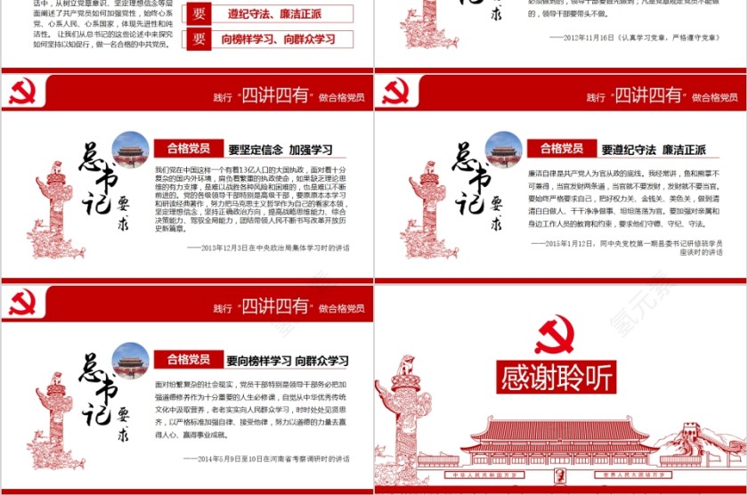 践行“四讲四有”做合格党员PPT第6张