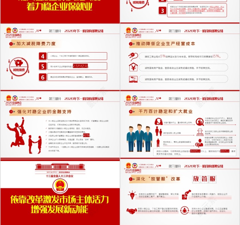 风雨无阻奋勇向前聚焦学习2020年全国两会政府工作报告PPT第6张