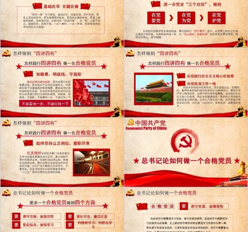 践行“四讲四有”做合格党员PPT第5张