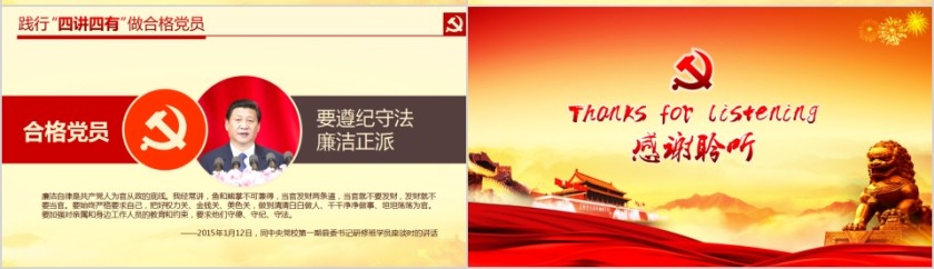 践行四讲四有做合格党员PPT第7张