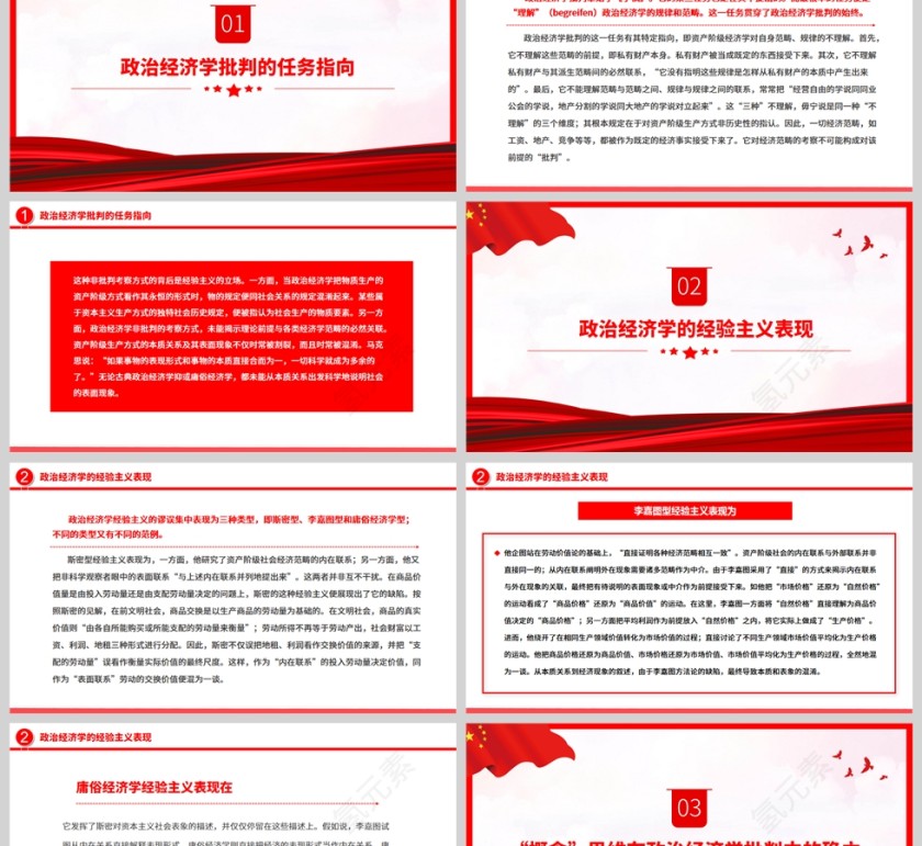 红色党政风马克思政治经济学批判的“概念”思维PPT模板第2张