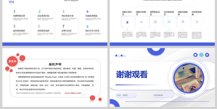 蓝色商务年终项目总结PPT模板第6张