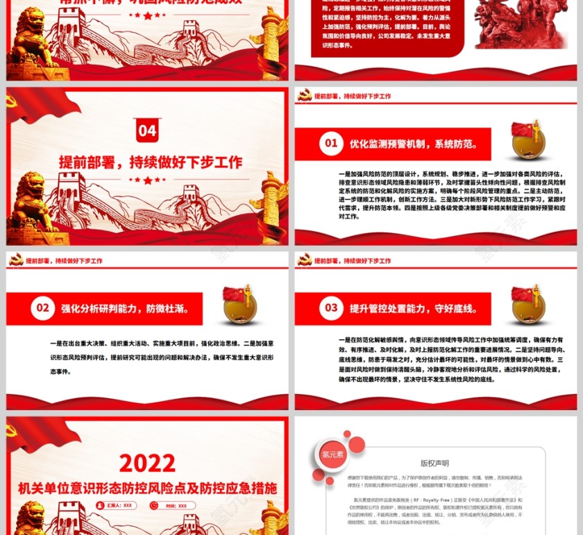 红色党政风机关单位意识形态防控风险点及防控应急措施PPT模板第3张