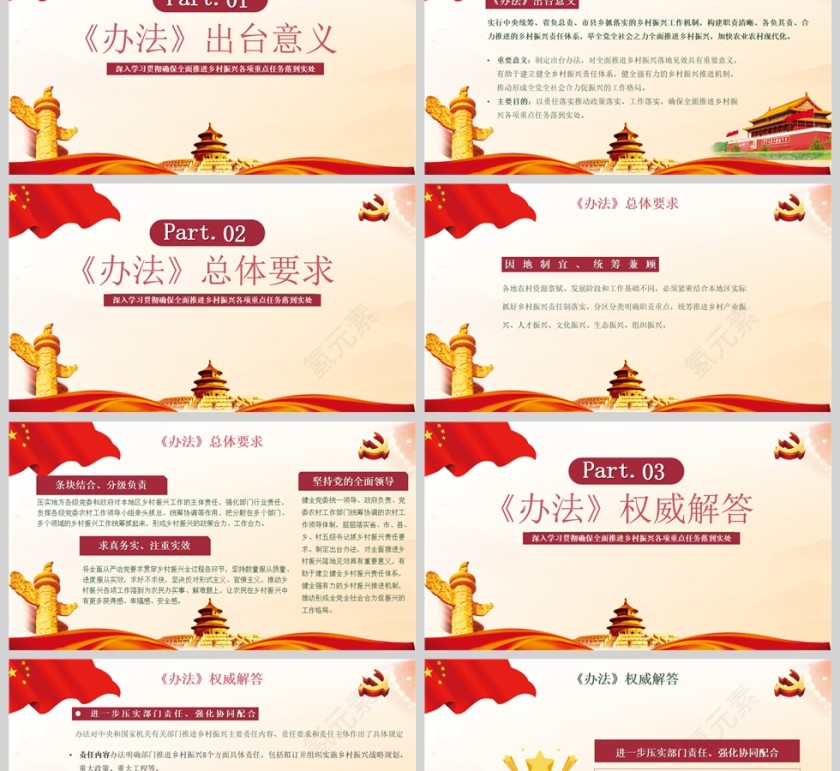 红色党政风乡村振兴责任制实施办法PPT模板第2张