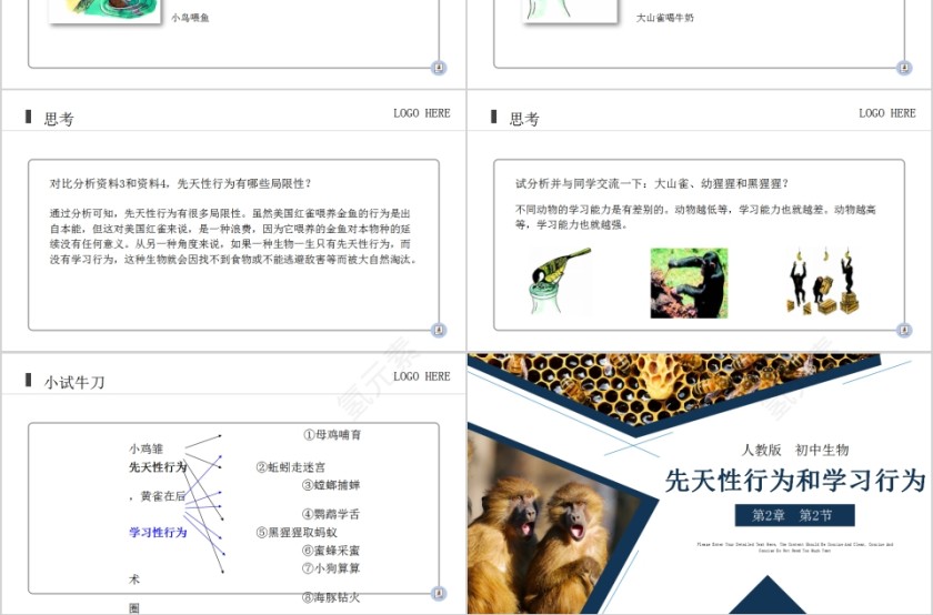 《先天性行为和学习行为》人教版初中生物上册PPT课件第3张