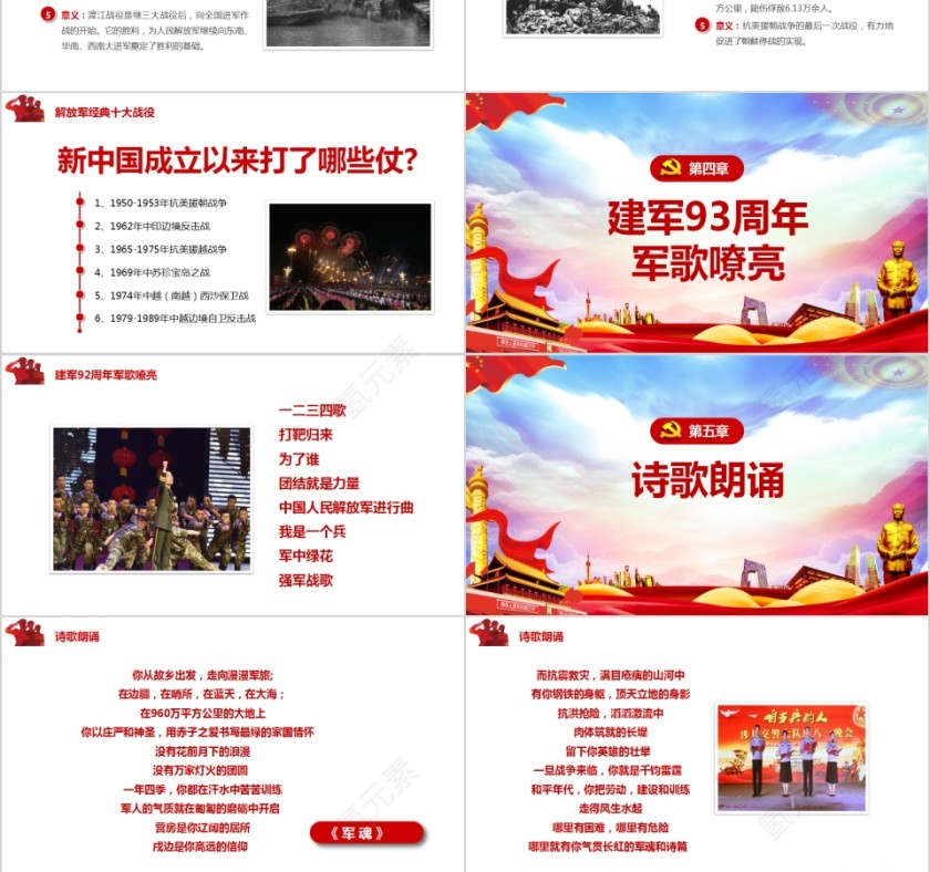 热烈祝贺中国人民解放军建军93周年八一建军节主题班会PPT第6张