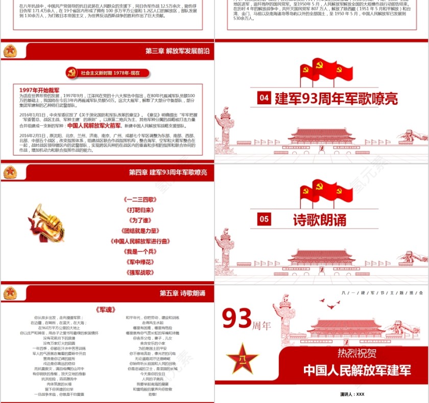祝贺中国人民解放军建军93周年八一建军节主题班会PPT第6张