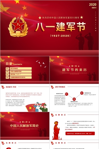 热烈庆祝中国人民解放军建军93周年八一建军节专题党课PPT
