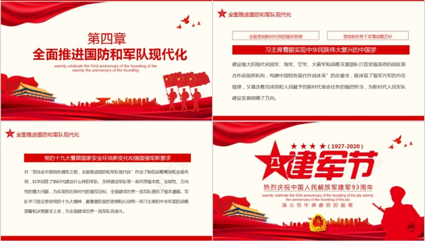 八一建军节热烈庆祝中国人民解放军建军93周年PPT第4张