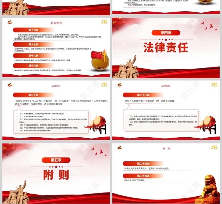 红色党政风公民举报危害国家安全行为奖励办法PPT模板第4张