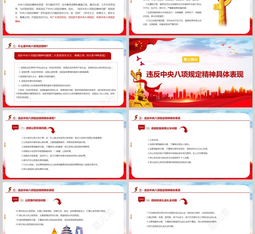 2025党内主题教育课件中央八项规定精神PPT模板第3张
