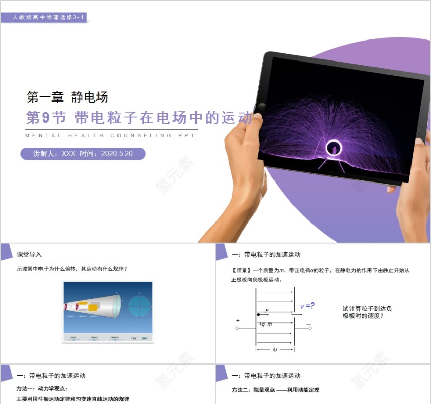 《带电粒子在电场中的运动》人教版高中物理选修3-1PPT课件第1张