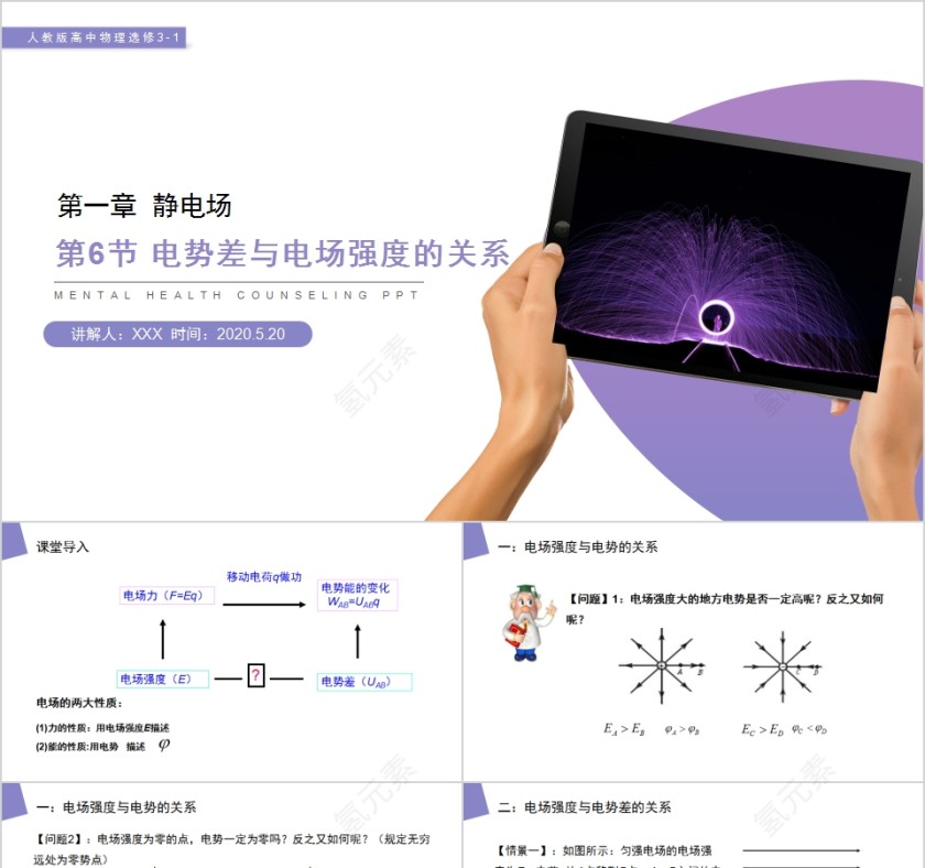 《电势差与电场强度的关系》人教版高中物理选修3-1PPT课件第1张