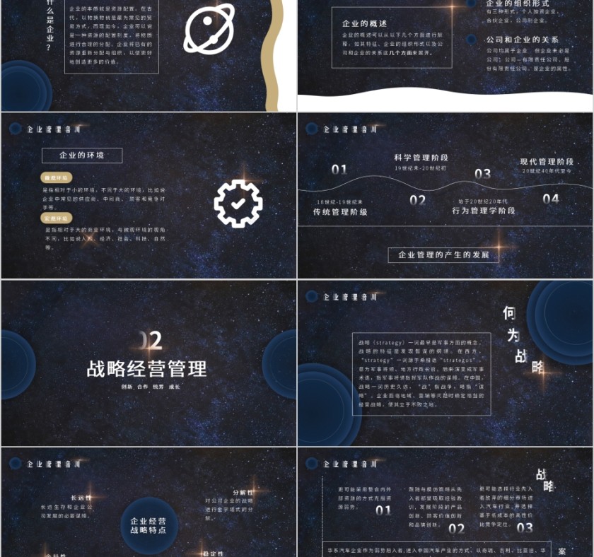 黑色商务企业管理基础知识PPT模板第2张