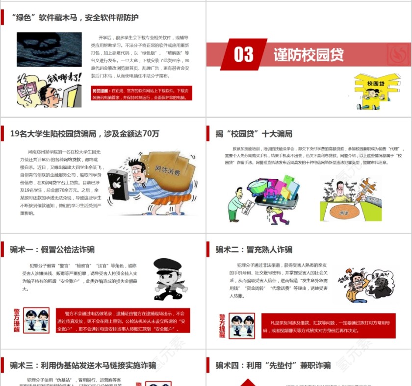 防骗指南教育课件培训PPT模板第4张