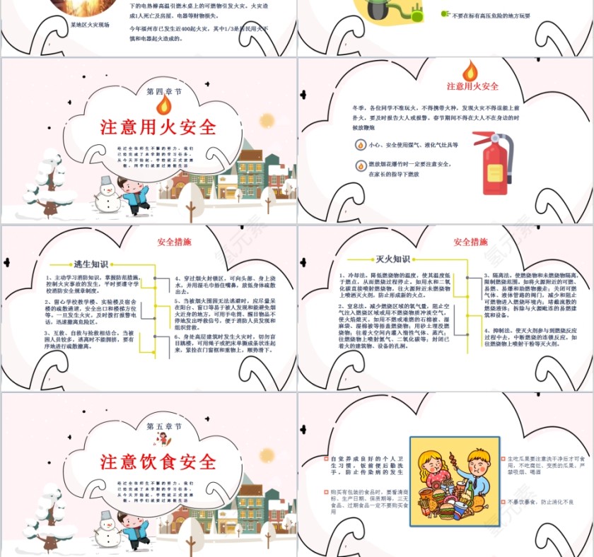 小学生寒假安全教育主题班会PPT模板第3张