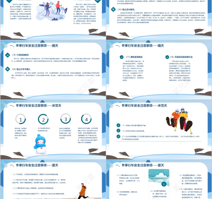 冬季交通安全专项教育培训PPT模板第2张