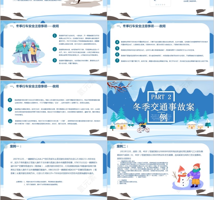 冬季交通安全专项教育培训PPT模板第3张