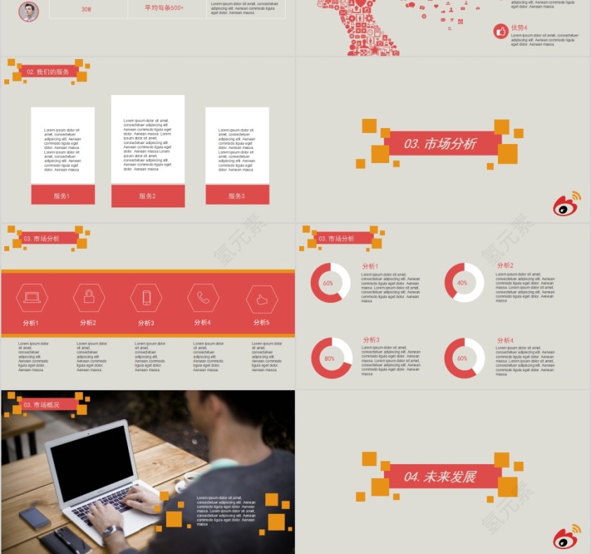 微博自媒体营销汇报PPT模板第3张