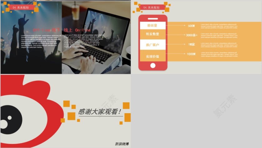 微博自媒体营销汇报PPT模板第4张