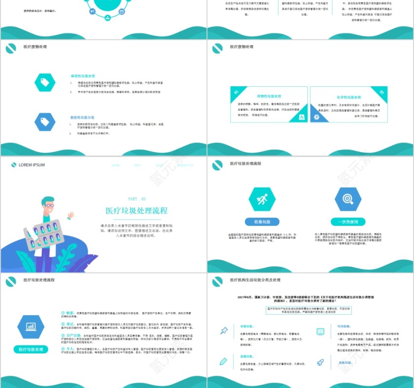 简约医疗垃圾分类PPT模板第3张