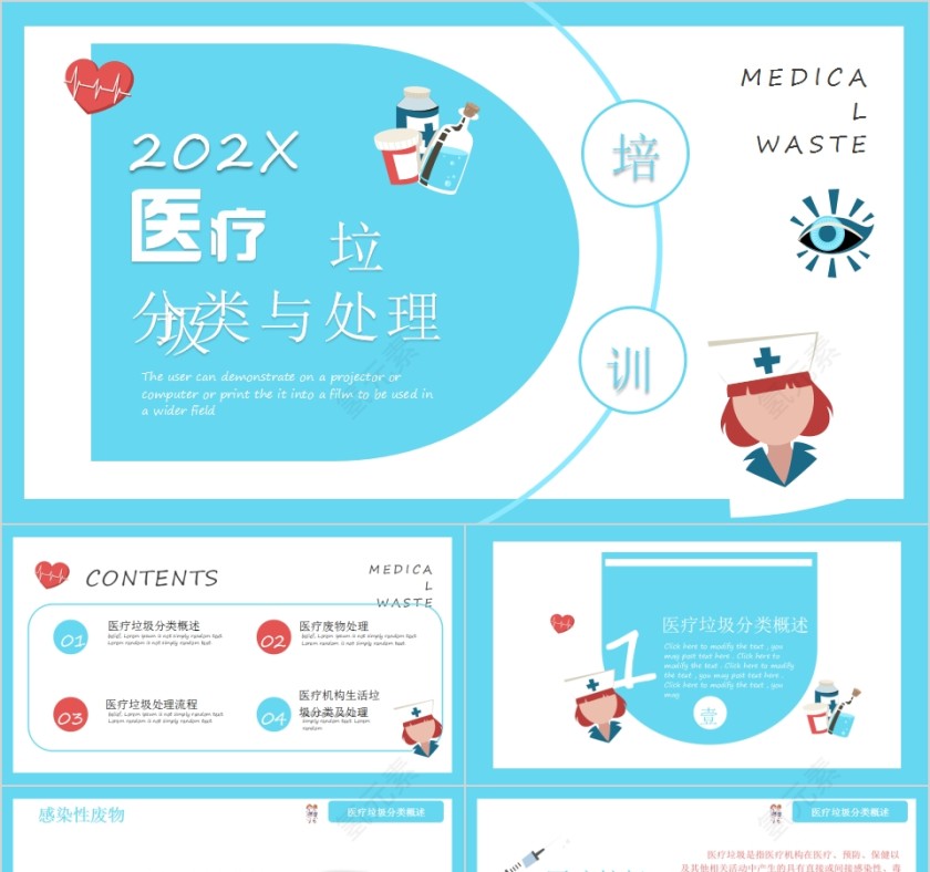 医疗垃圾分类与处理培训PPT模板第1张