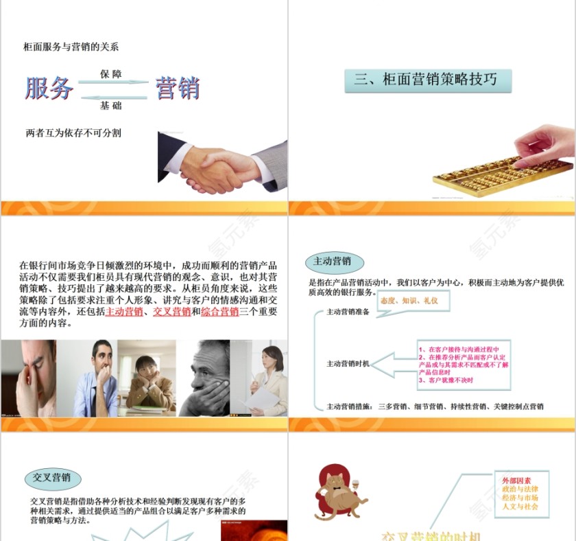 简约银行柜面营销技巧PPT模板第3张