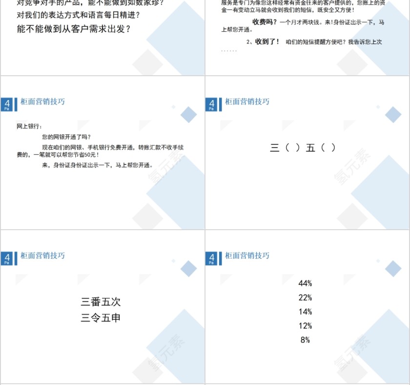 银行服务银行柜员柜面营销技巧培训PPT第6张