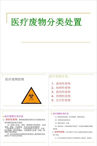 医疗废物分类处置医疗垃圾分类与处理PPT模板