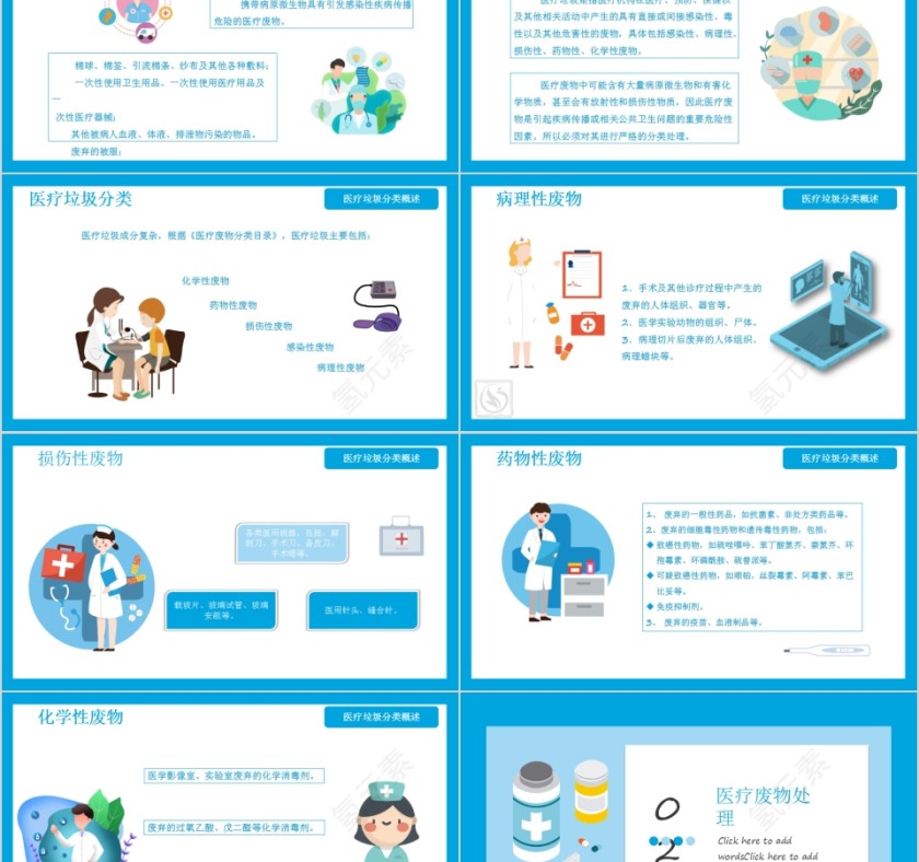 简约医疗垃圾分类与处理PPT模板第2张