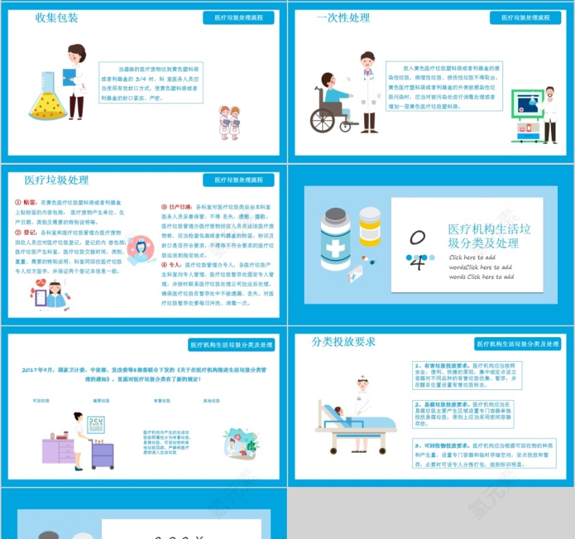 简约医疗垃圾分类与处理PPT模板第4张