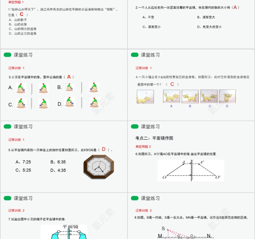《平面镜成像》人教版八年级物理PPT课件第5张