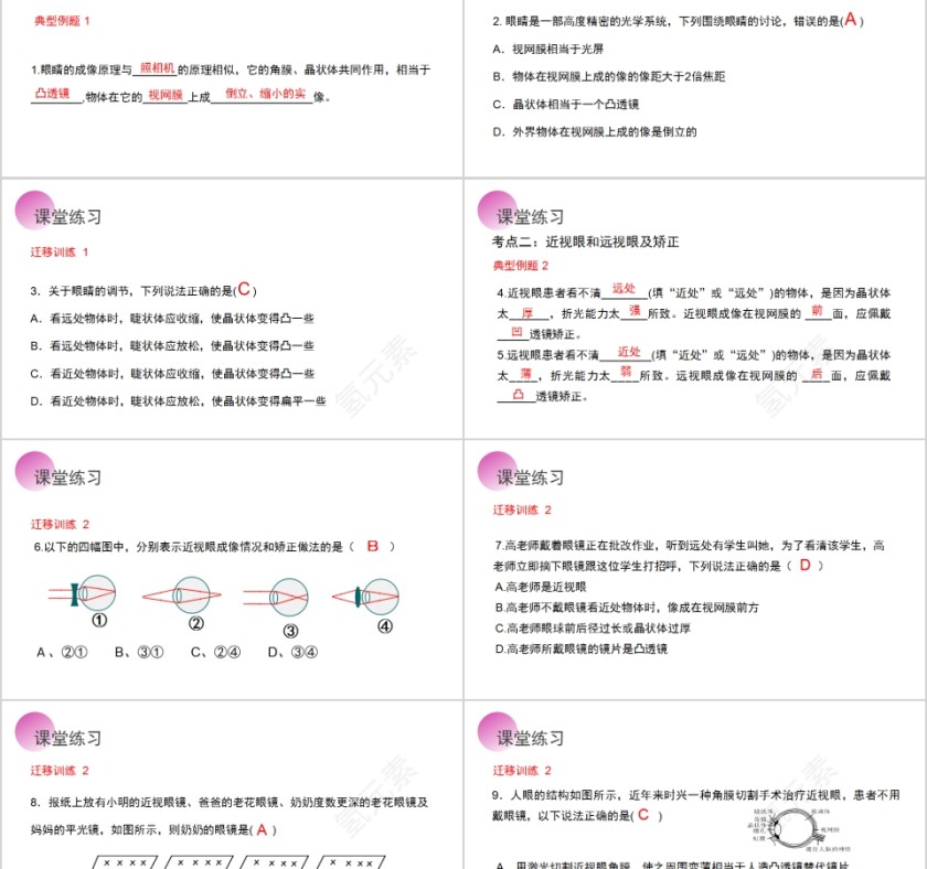 《眼睛和眼镜》人教版八年级物理PPT课件第5张