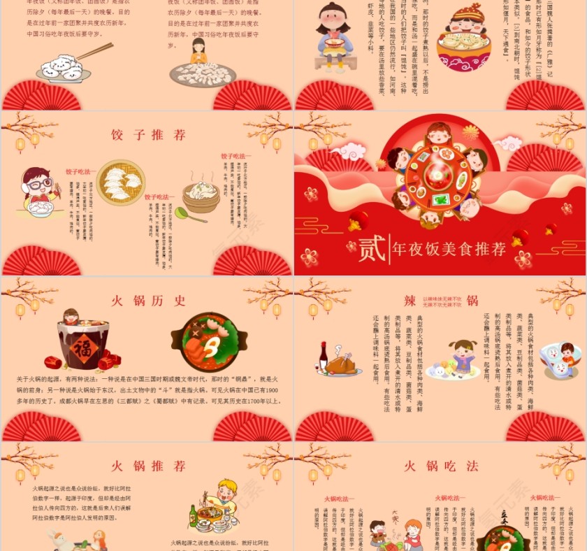 春节习俗传统文化除夕宴PPT模板第2张