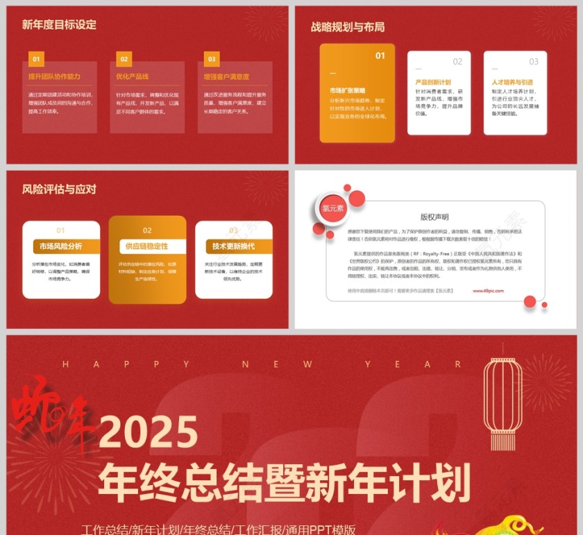 2025红色大气年终工作总结暨新年计划PPT模版第5张