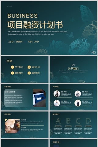 大气项目融资计划书PPT模版