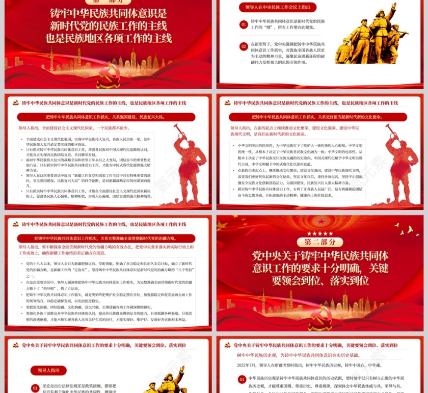 红色党政风把铸牢中华民族共同体意识工作抓实PPT模板第2张