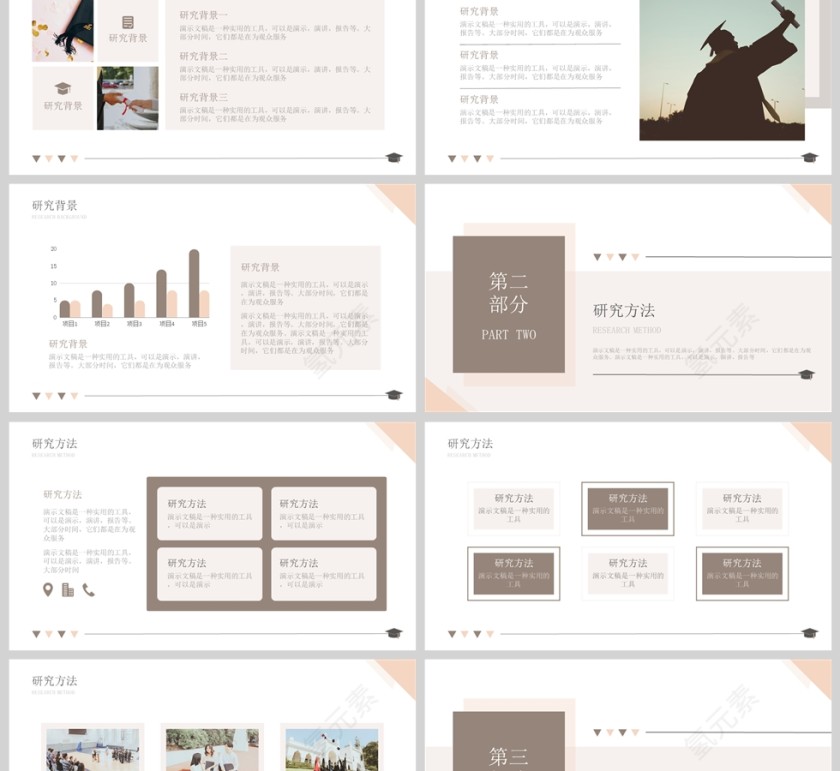 现代学生白咖色学术简洁开题报告毕业论文毕业答辩汇报展示分享报告ppt第2张