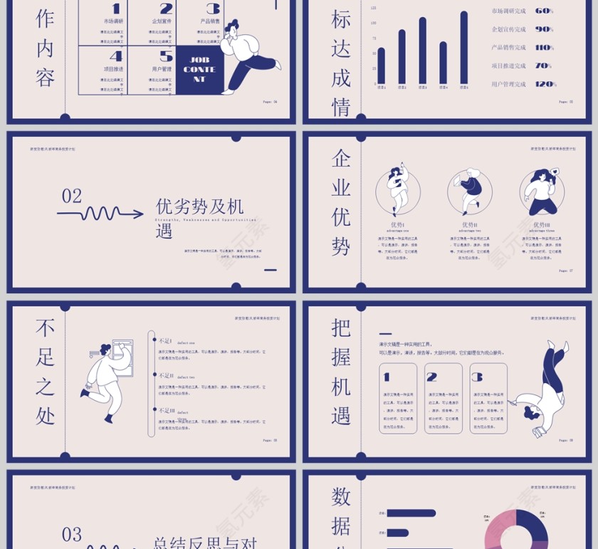 现代公司蓝米白色商务投资计划简洁企业交流中文ppt第2张