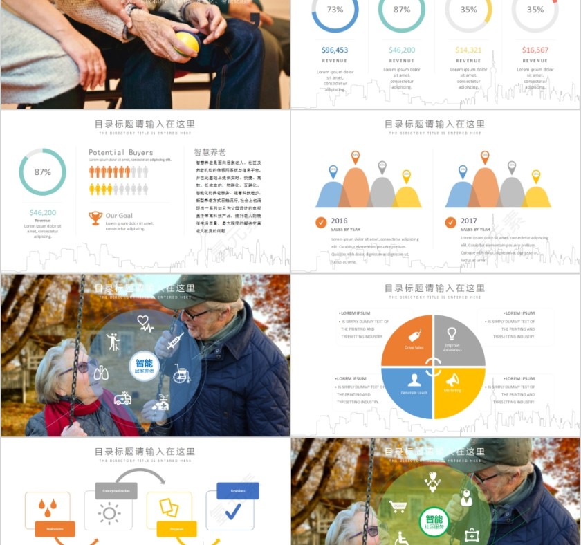 智慧养老互联网服务平台开发智慧养老解决方案PPT模板第2张