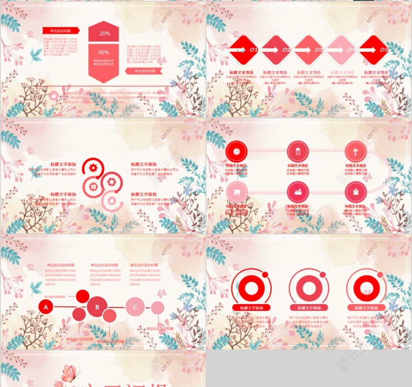 花卉文艺小清新实习汇报模板第4张