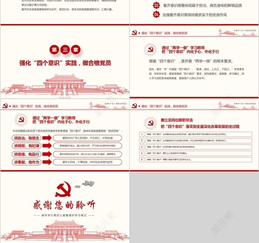 增强四个意识争做合格党员PPT第6张