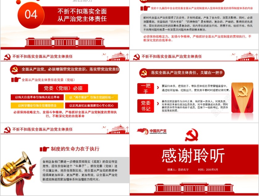 党委落实全面从严治党主体责任规定PPT第5张